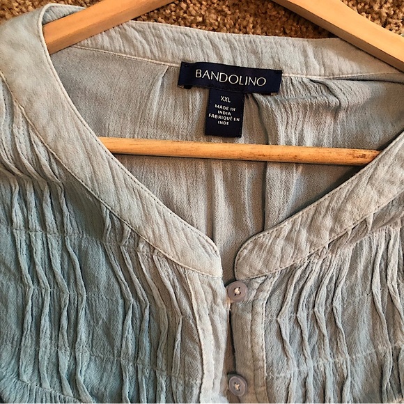 Bandolino Lagenlook Blue Tunic Blouse - Picture 4 of 7